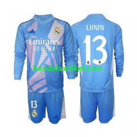 Real Madrid Andriy Lunin 13 Torwart Kinder Heim Trikotsatz 2024/25 Langarm